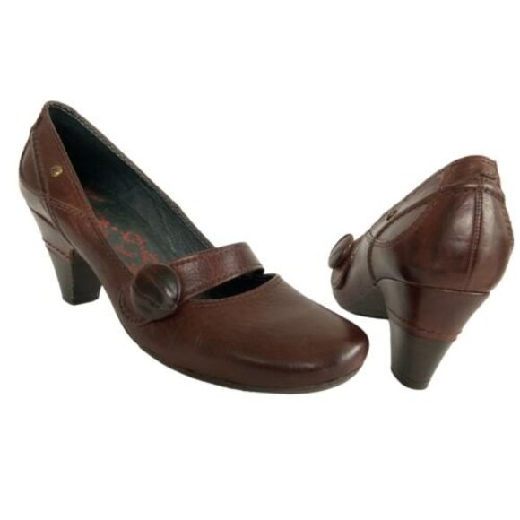 Pikolinos Pumps Size 38 US 7 Brown Leather Mary Jane Square-toe Block Heel - Picture 3 of 11